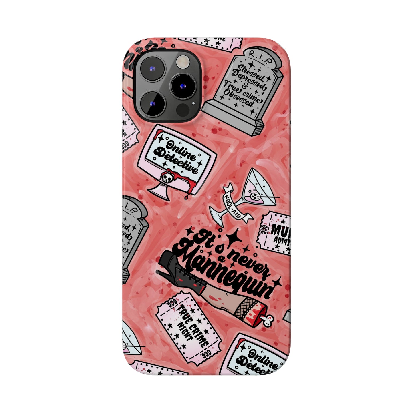 Red True Crime Slim Phone Cases