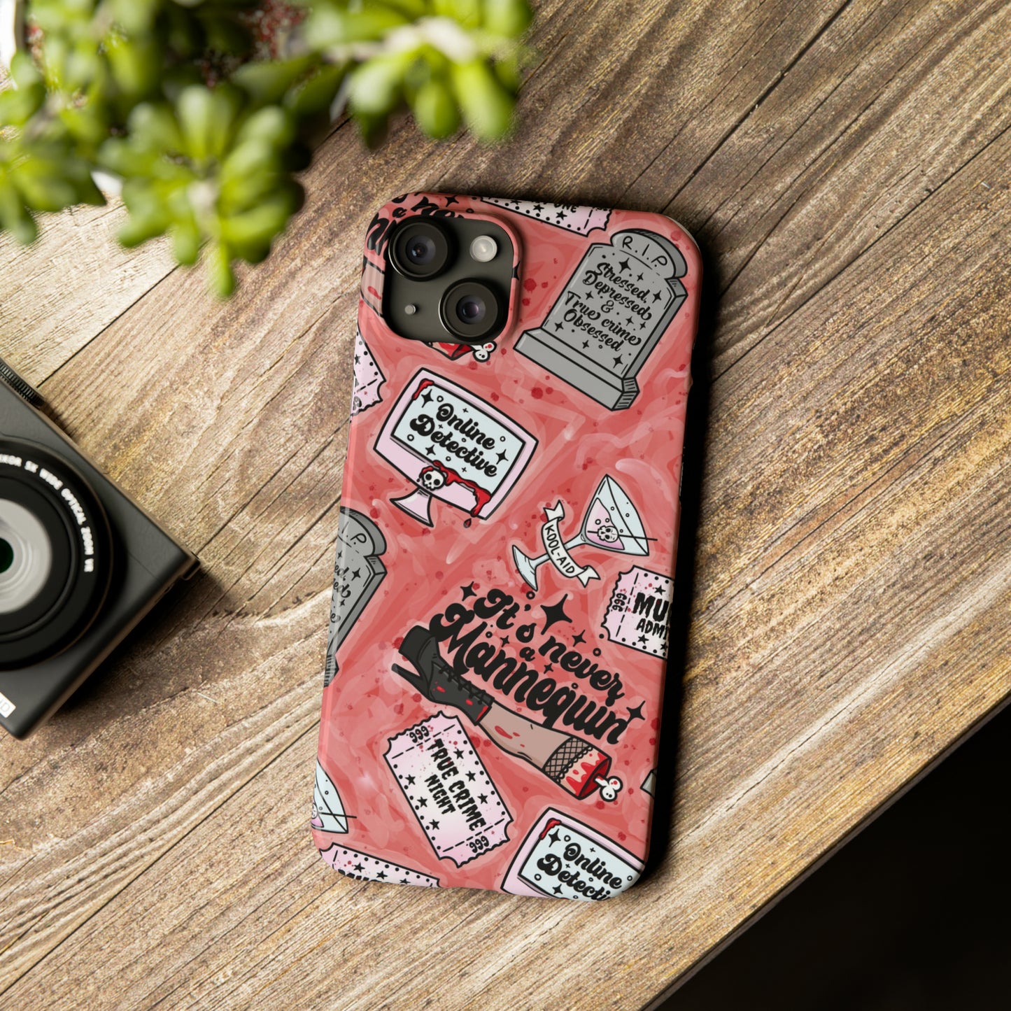 Red True Crime Slim Phone Cases