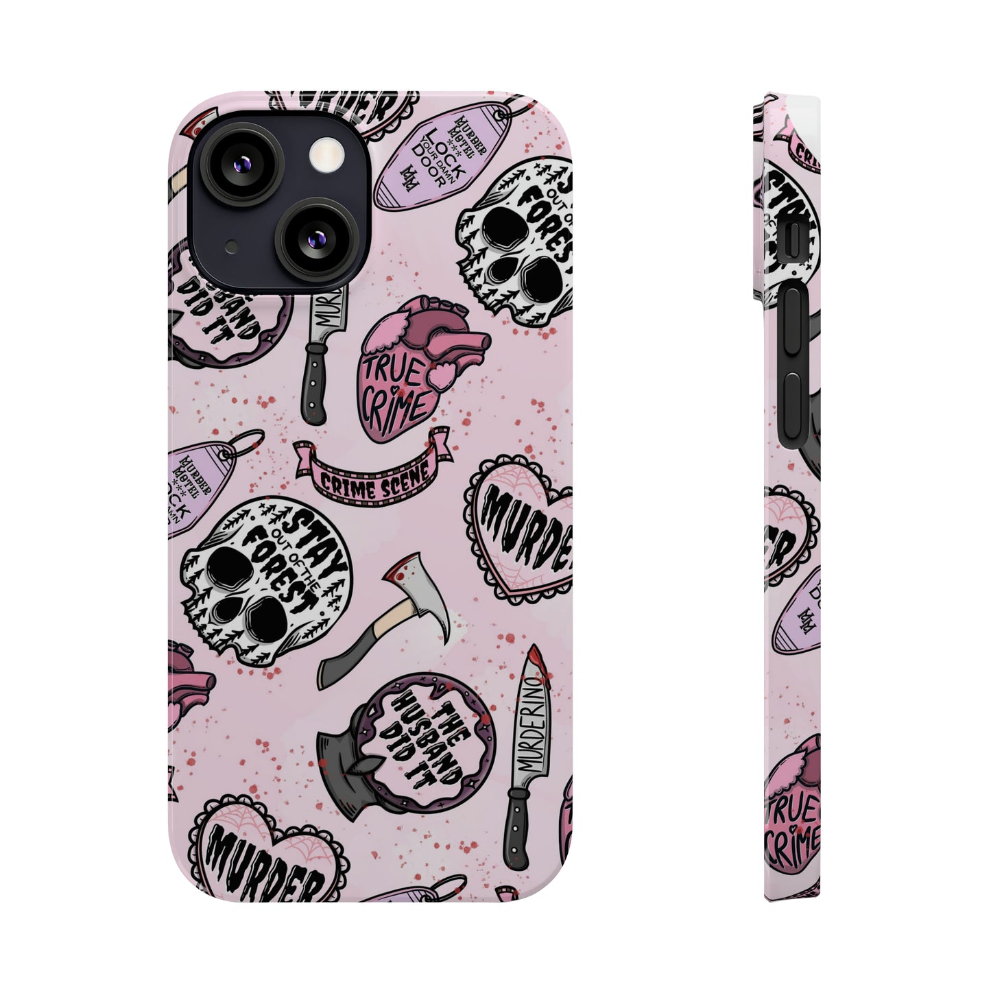 Pink True Crime Slim Phone Cases