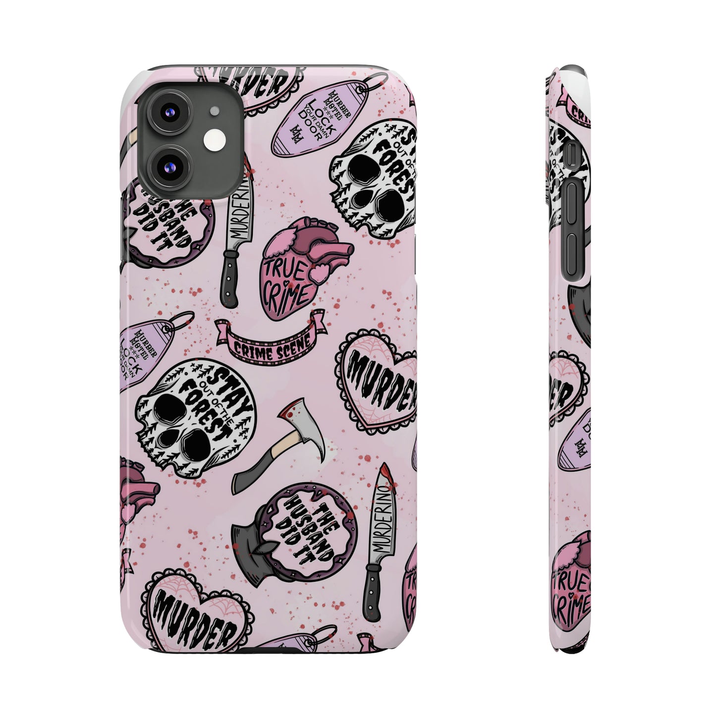 Pink True Crime Slim Phone Cases