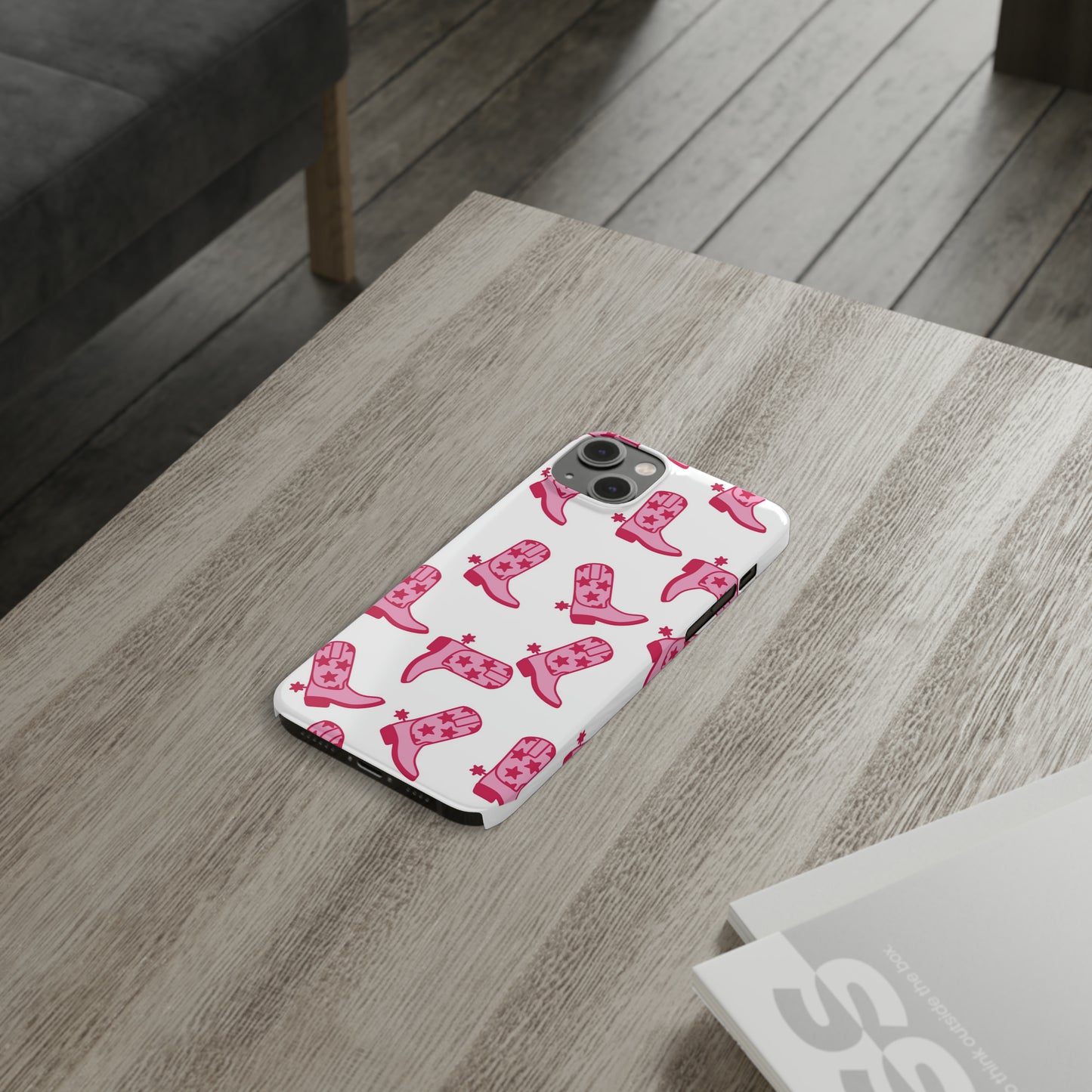 Pink Cowgirl/Cowboy Boots Slim Phone Cases