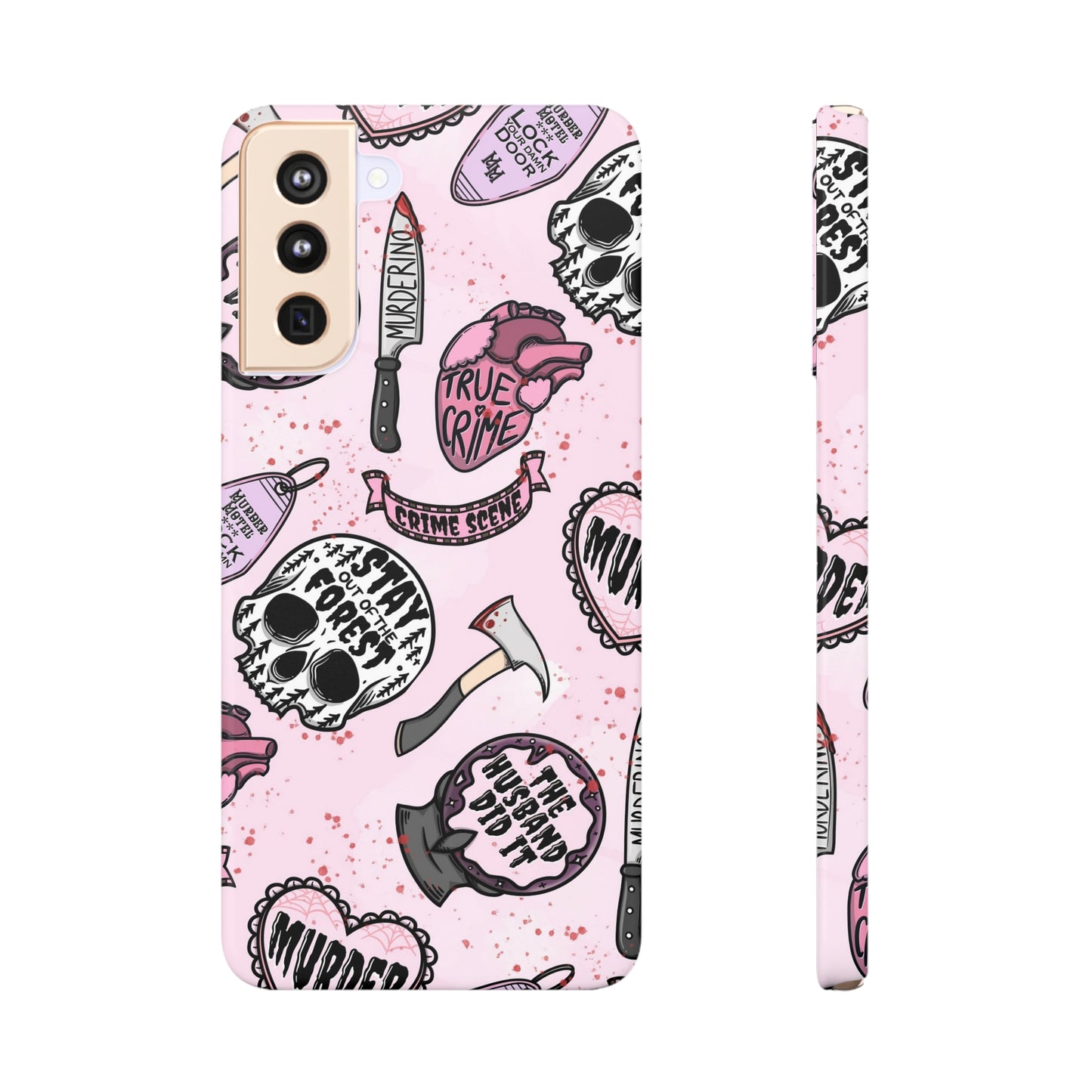 Pink True Crime Slim Phone Cases - Samsung