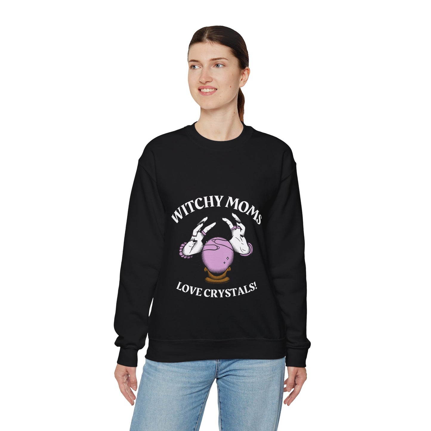 Witchy Moms Love Crystals Crewneck Sweatshirt