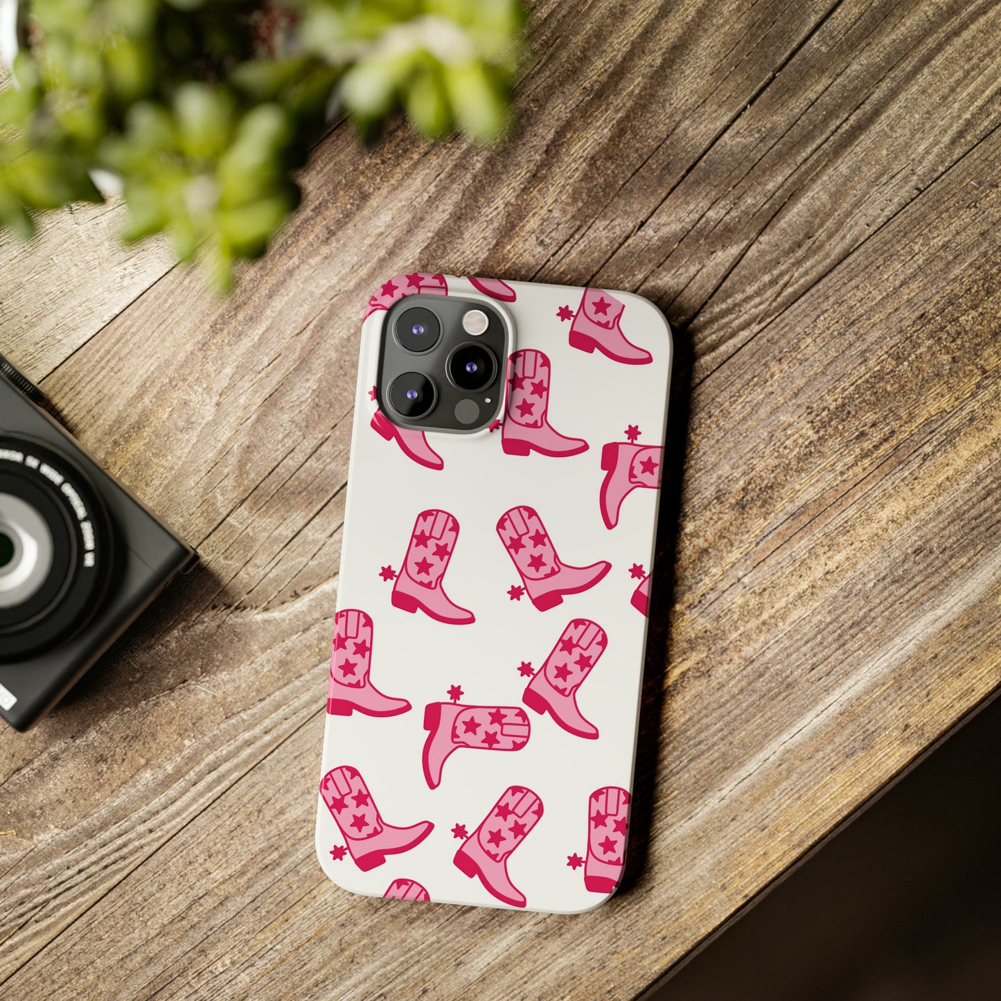 Pink Cowgirl/Cowboy Boots Slim Phone Cases