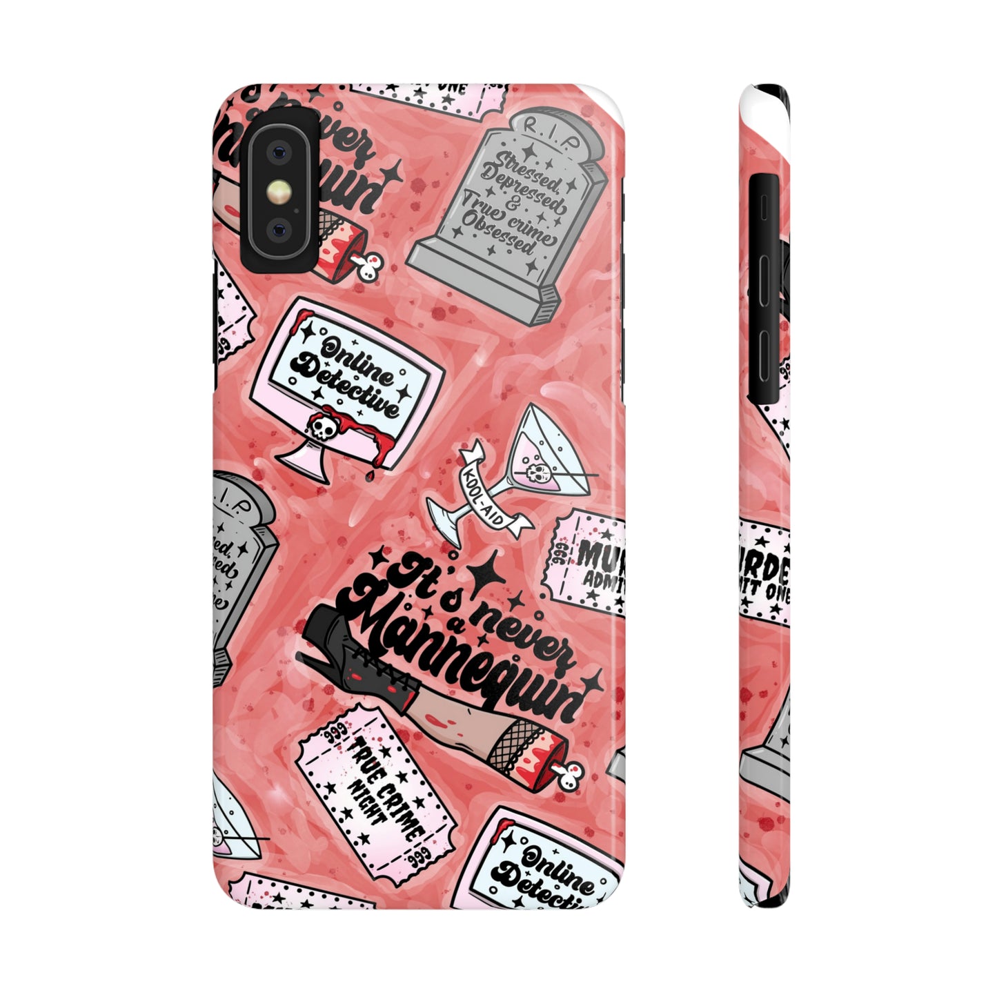 Red True Crime Slim Phone Cases