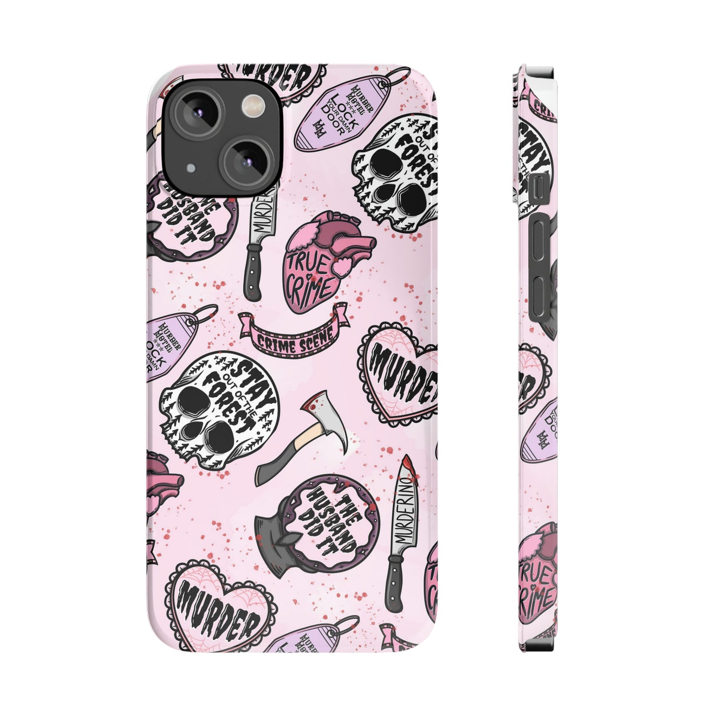 Pink True Crime Slim Phone Cases