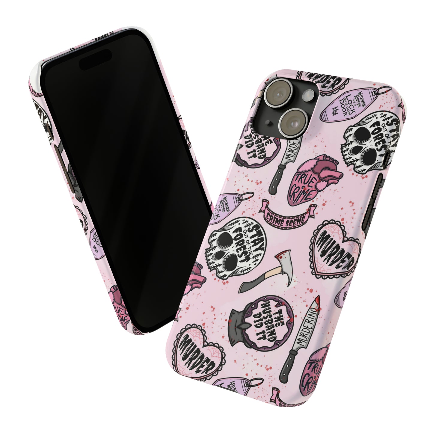 Pink True Crime Slim Phone Cases