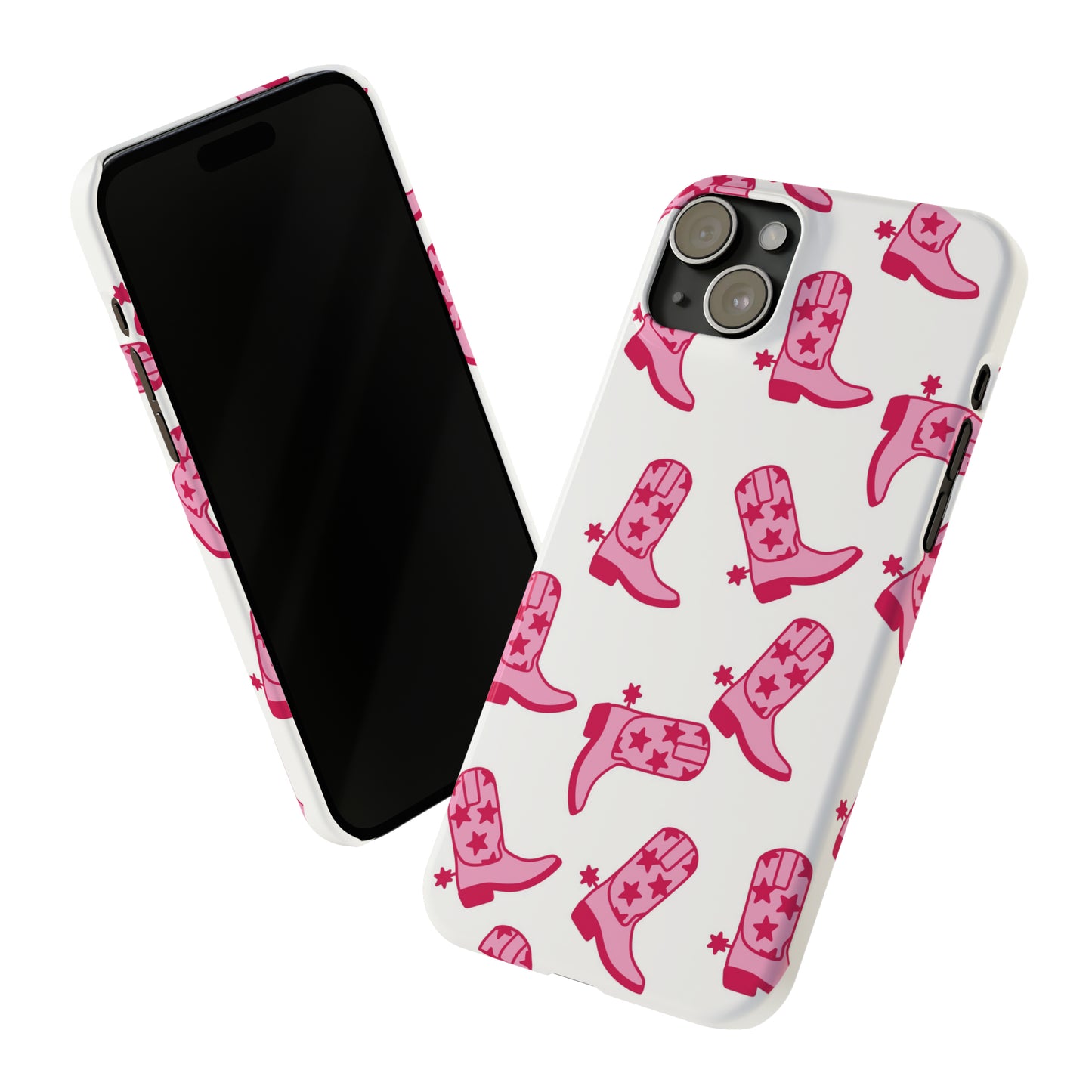 Pink Cowgirl/Cowboy Boots Slim Phone Cases