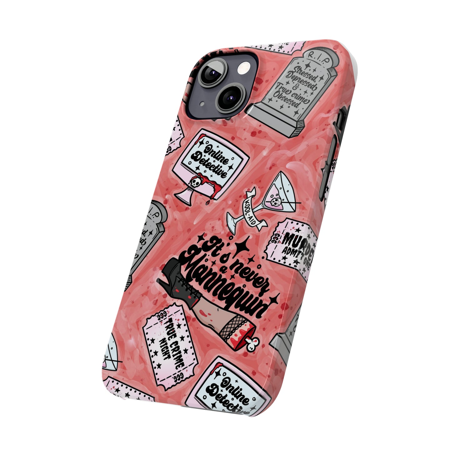 Red True Crime Slim Phone Cases