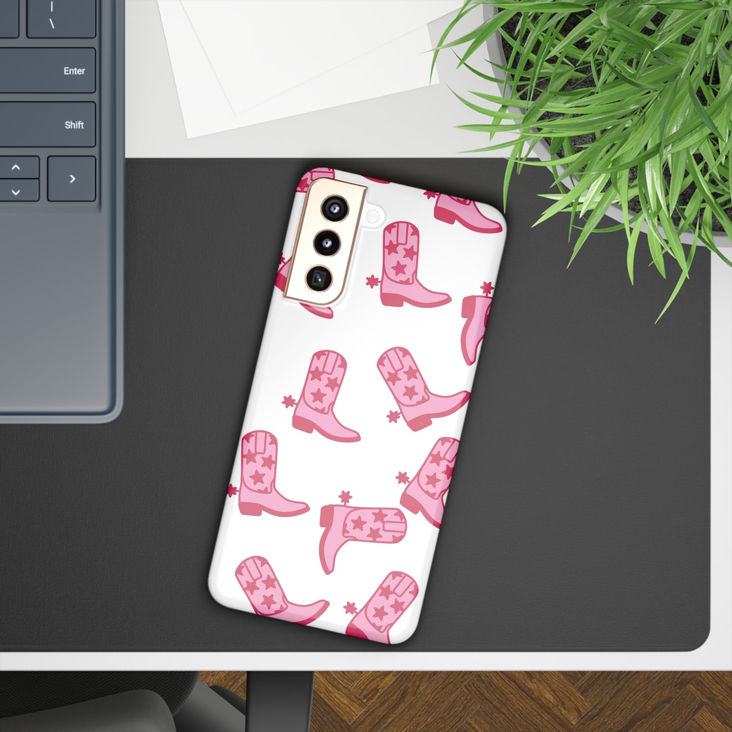 Pink Cowgirl/Cowboy Boots Slim Phone Case - Samsung