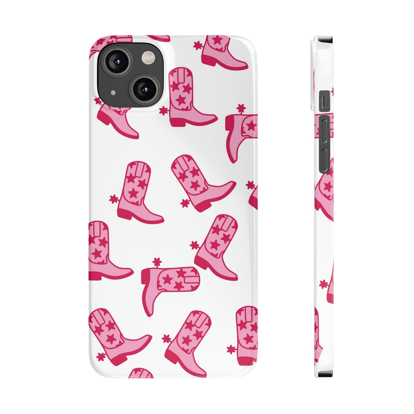 Pink Cowgirl/Cowboy Boots Slim Phone Cases