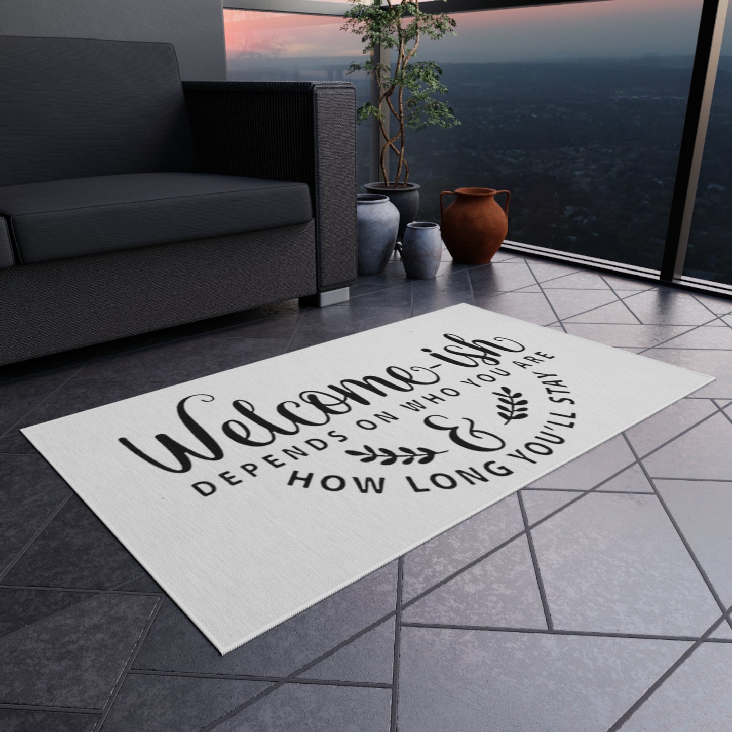 Welcome-ish Outdoor Rug