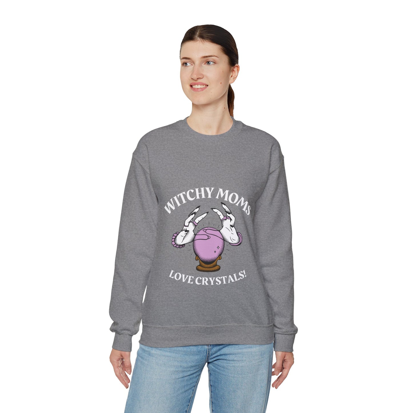 Witchy Moms Love Crystals Crewneck Sweatshirt