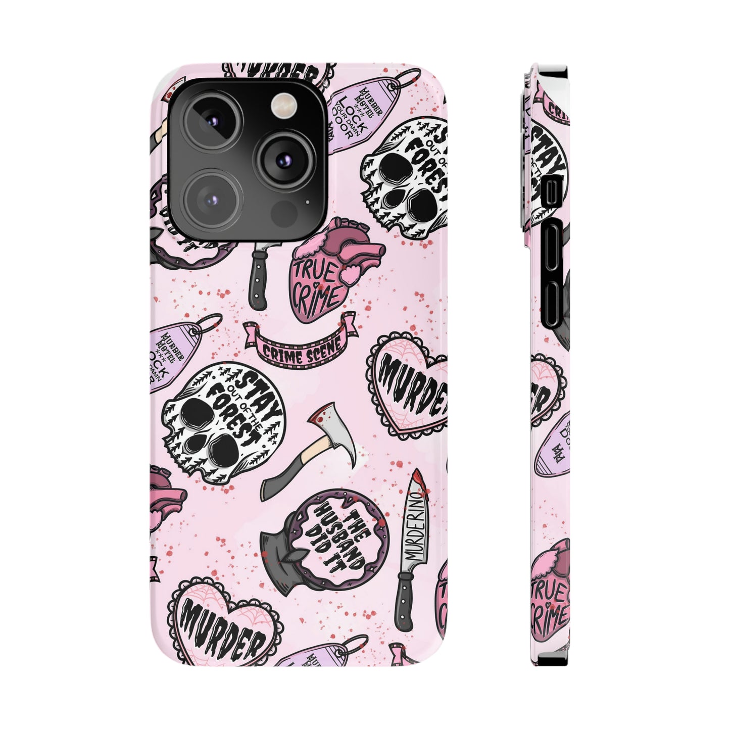 Pink True Crime Slim Phone Cases