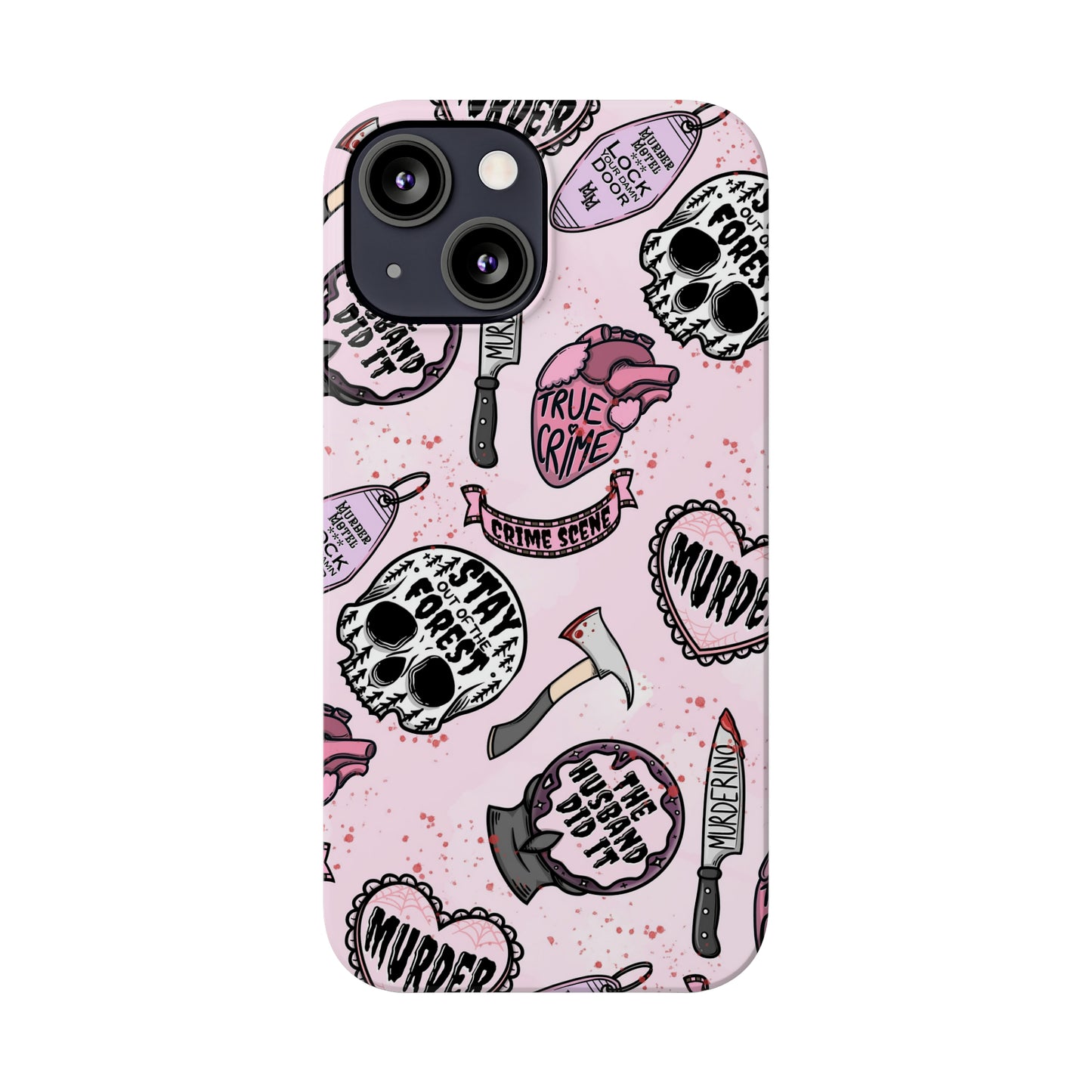 Pink True Crime Slim Phone Cases