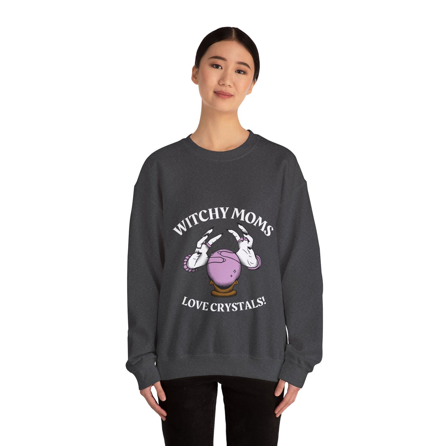 Witchy Moms Love Crystals Crewneck Sweatshirt