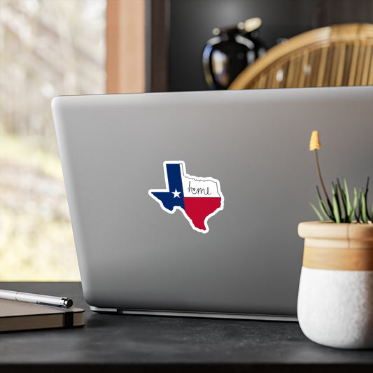 Texas Flag Home Vinyl Sticker