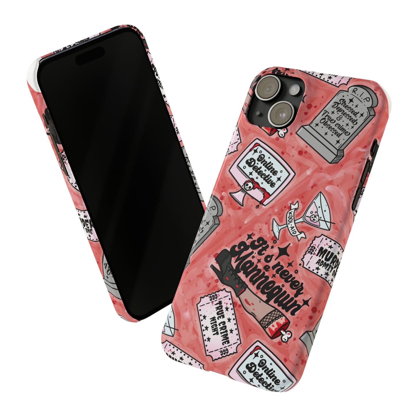 Red True Crime Slim Phone Cases