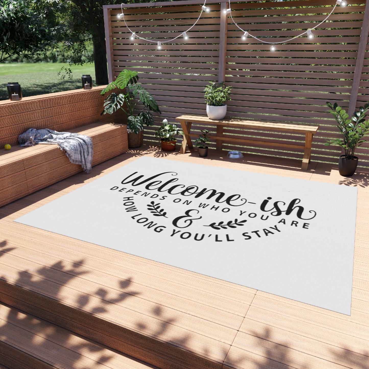 Welcome-ish Outdoor Rug