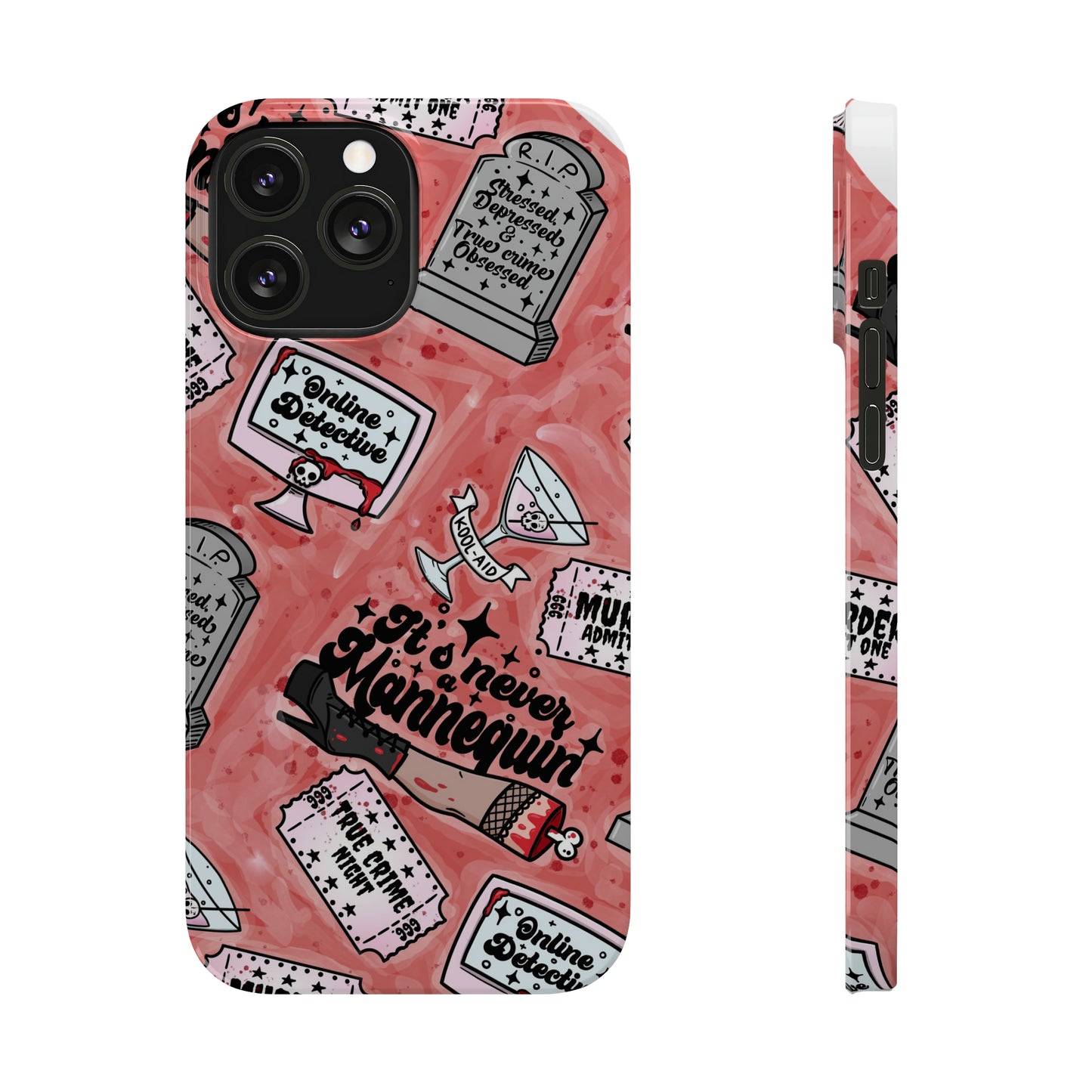 Red True Crime Slim Phone Cases