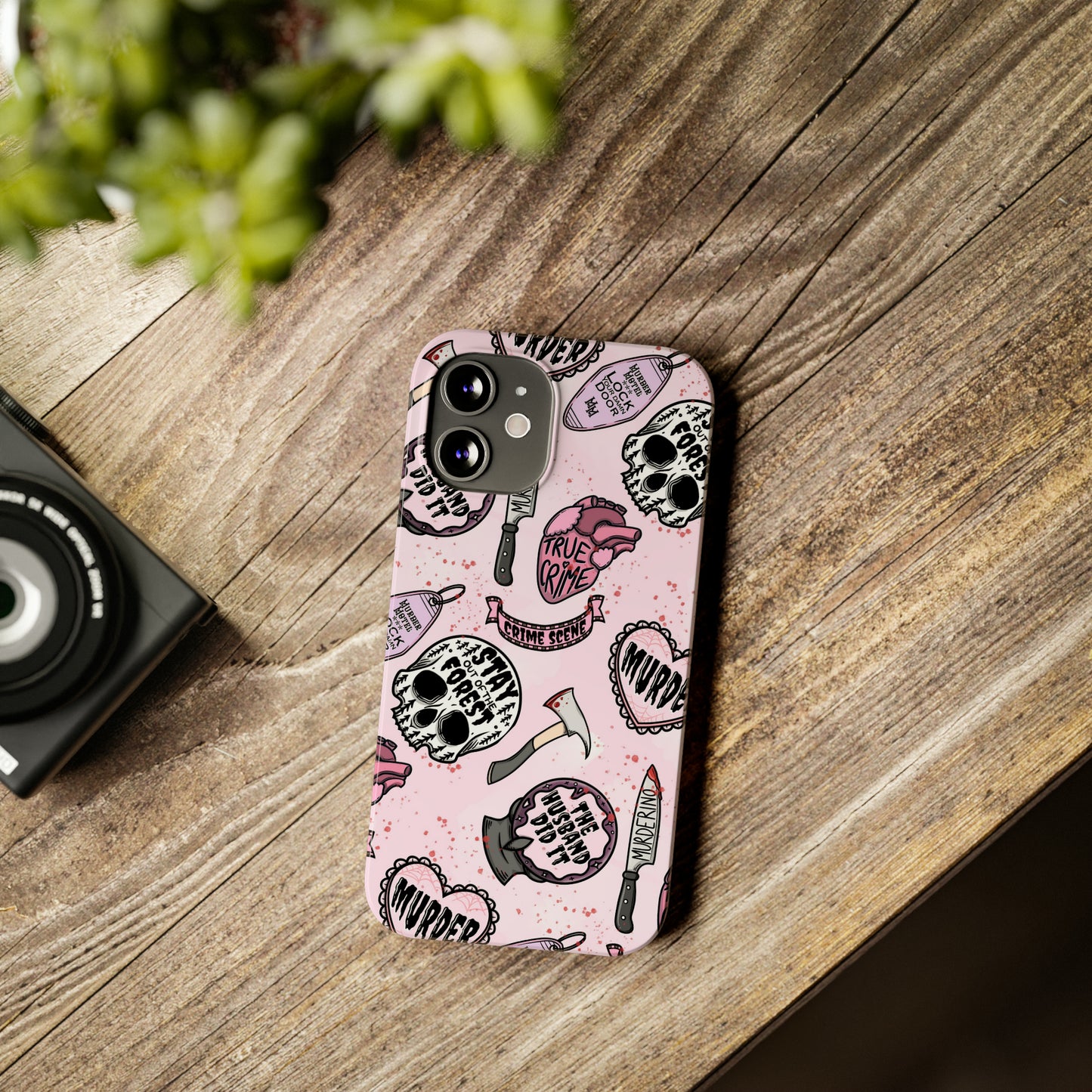 Pink True Crime Slim Phone Cases