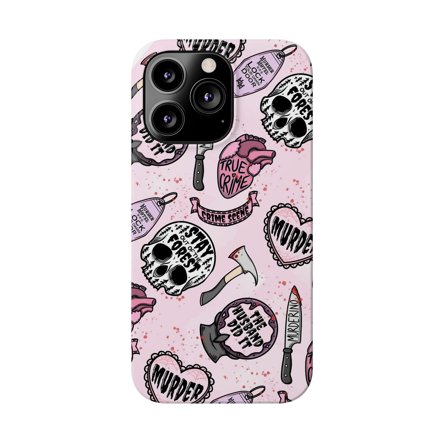 Pink True Crime Slim Phone Cases