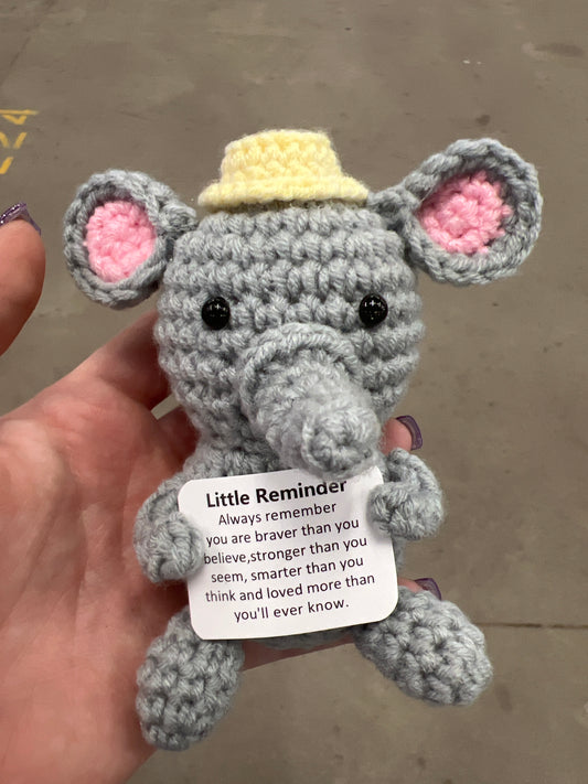 Positive Elephant Crochet Plushie