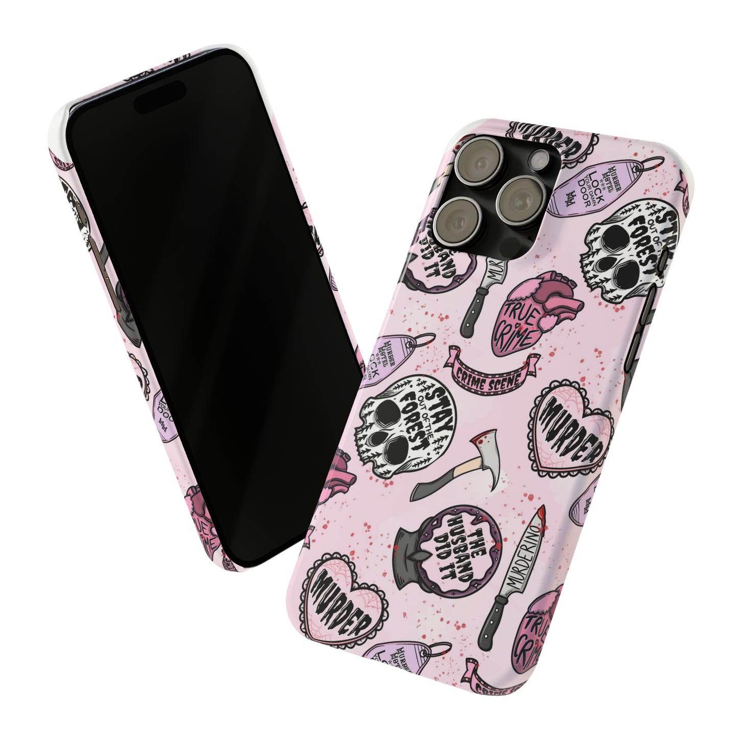 Pink True Crime Slim Phone Cases