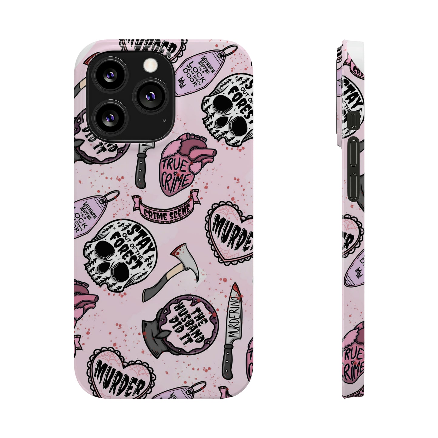 Pink True Crime Slim Phone Cases