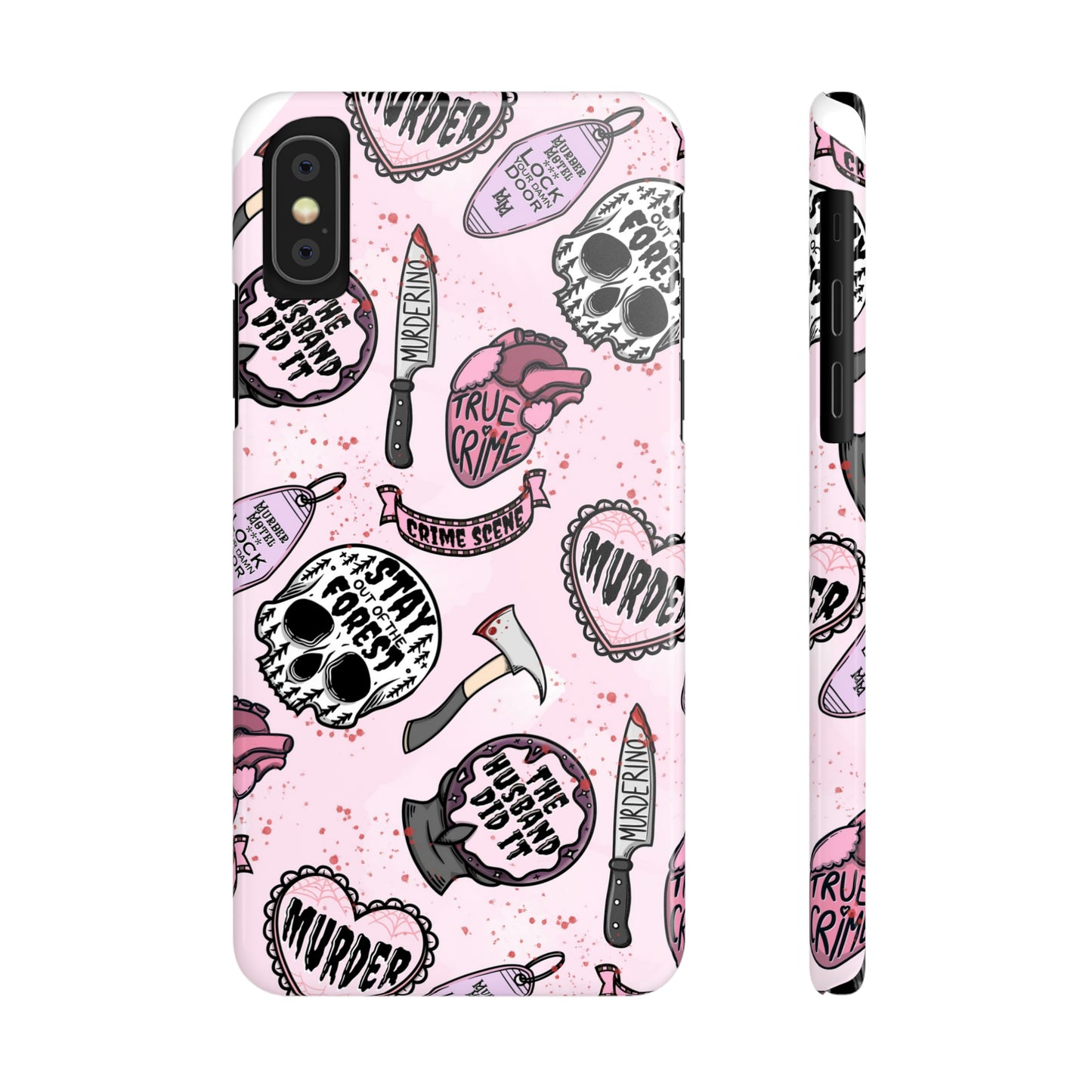 Pink True Crime Slim Phone Cases