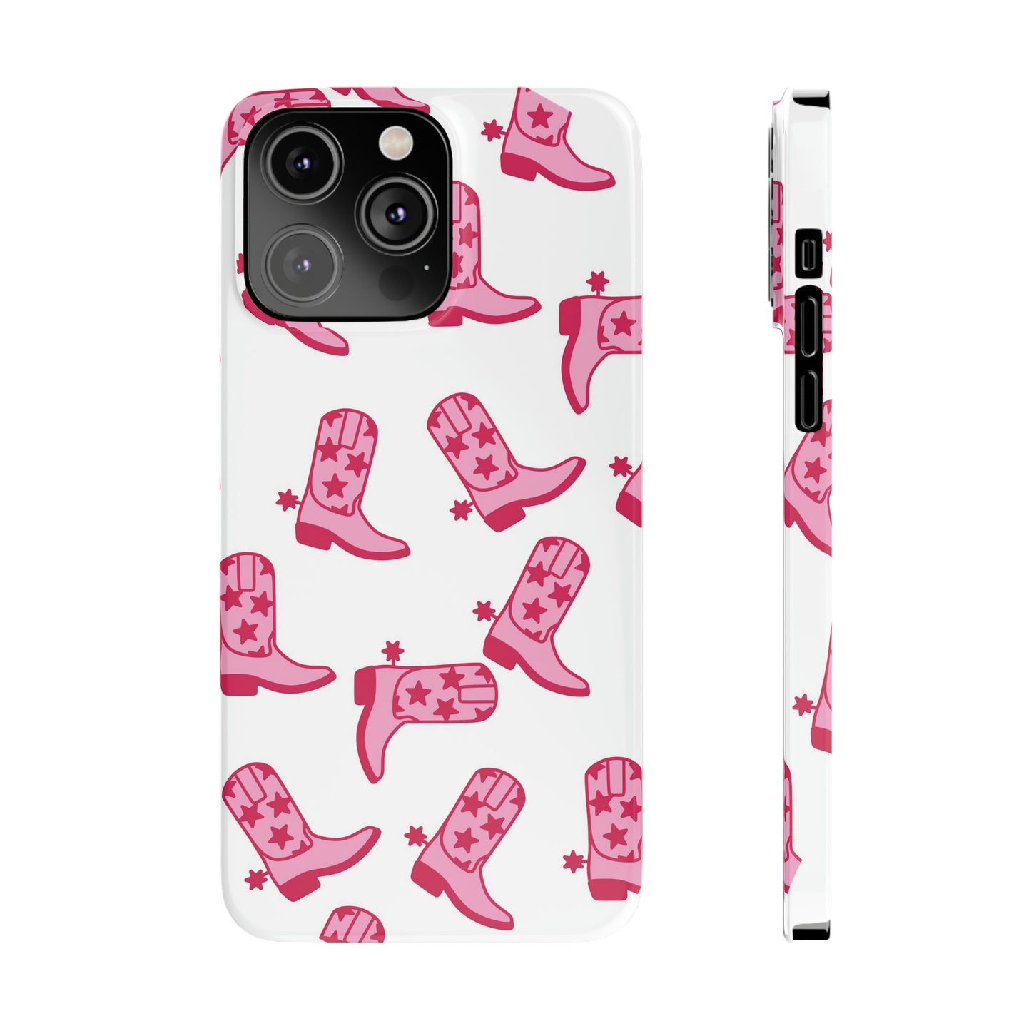 Pink Cowgirl/Cowboy Boots Slim Phone Cases