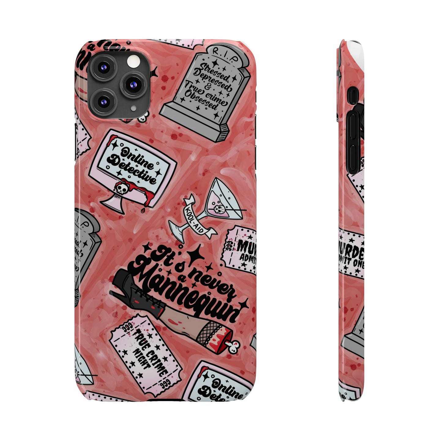 Red True Crime Slim Phone Cases