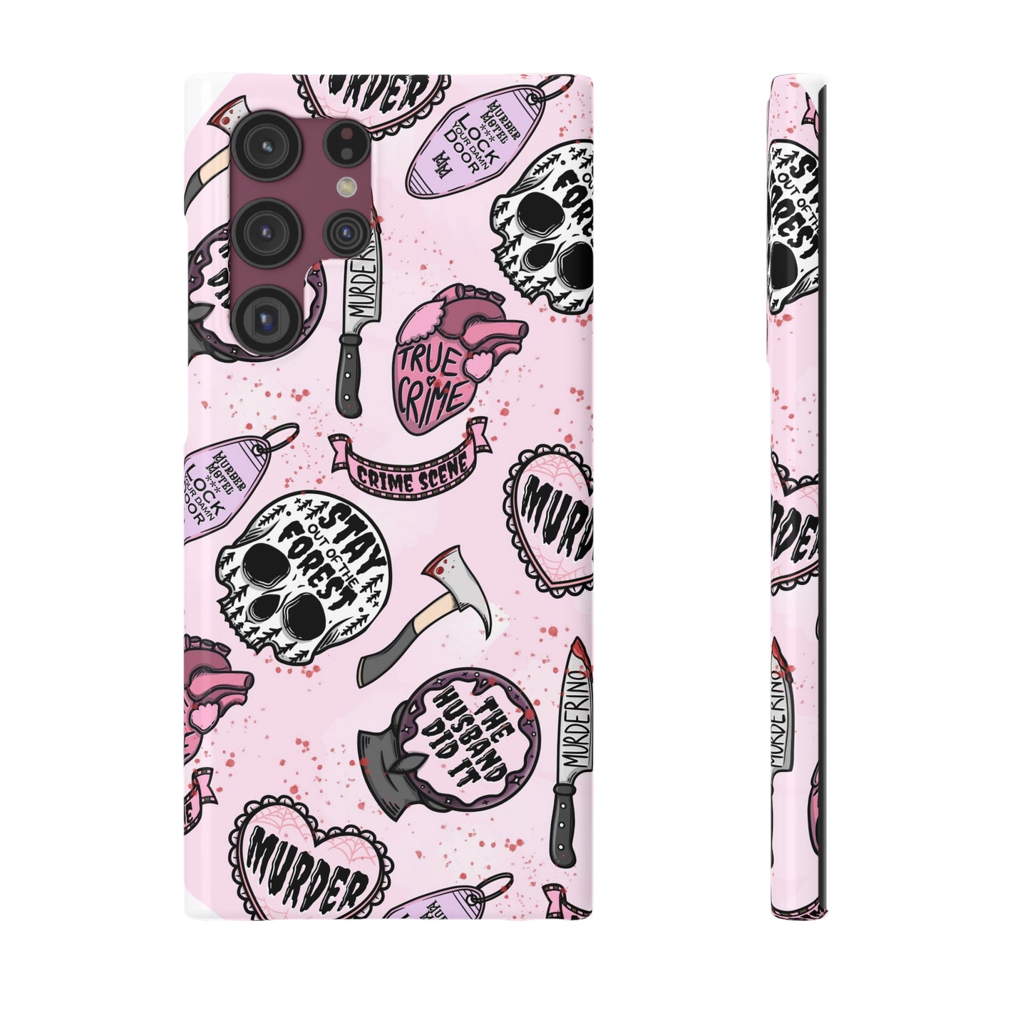 Pink True Crime Slim Phone Cases - Samsung