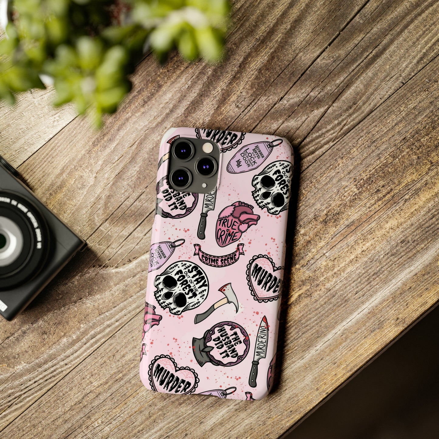 Pink True Crime Slim Phone Cases