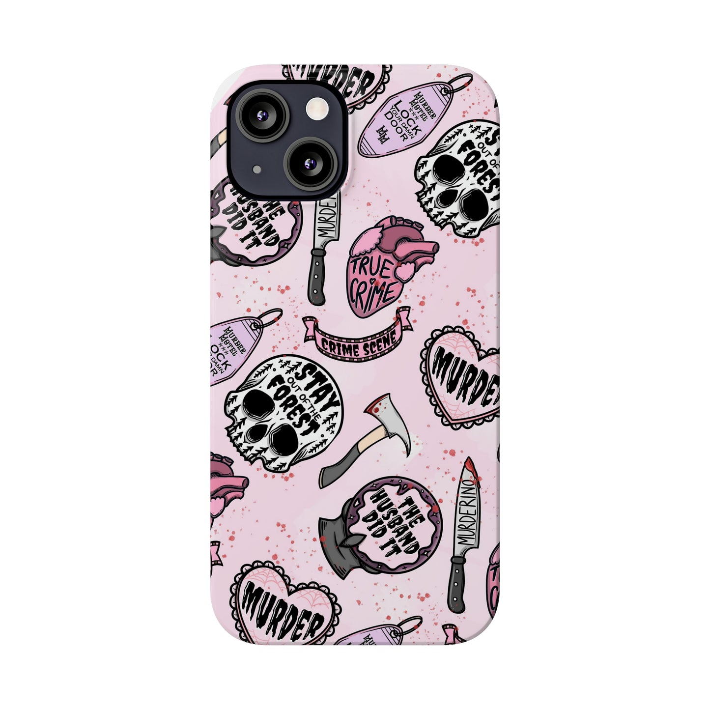 Pink True Crime Slim Phone Cases