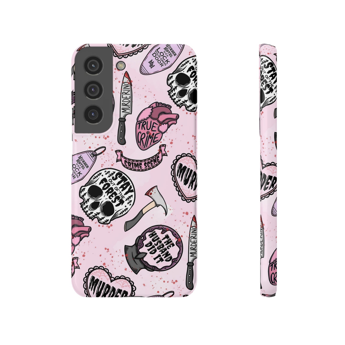 Pink True Crime Slim Phone Cases - Samsung