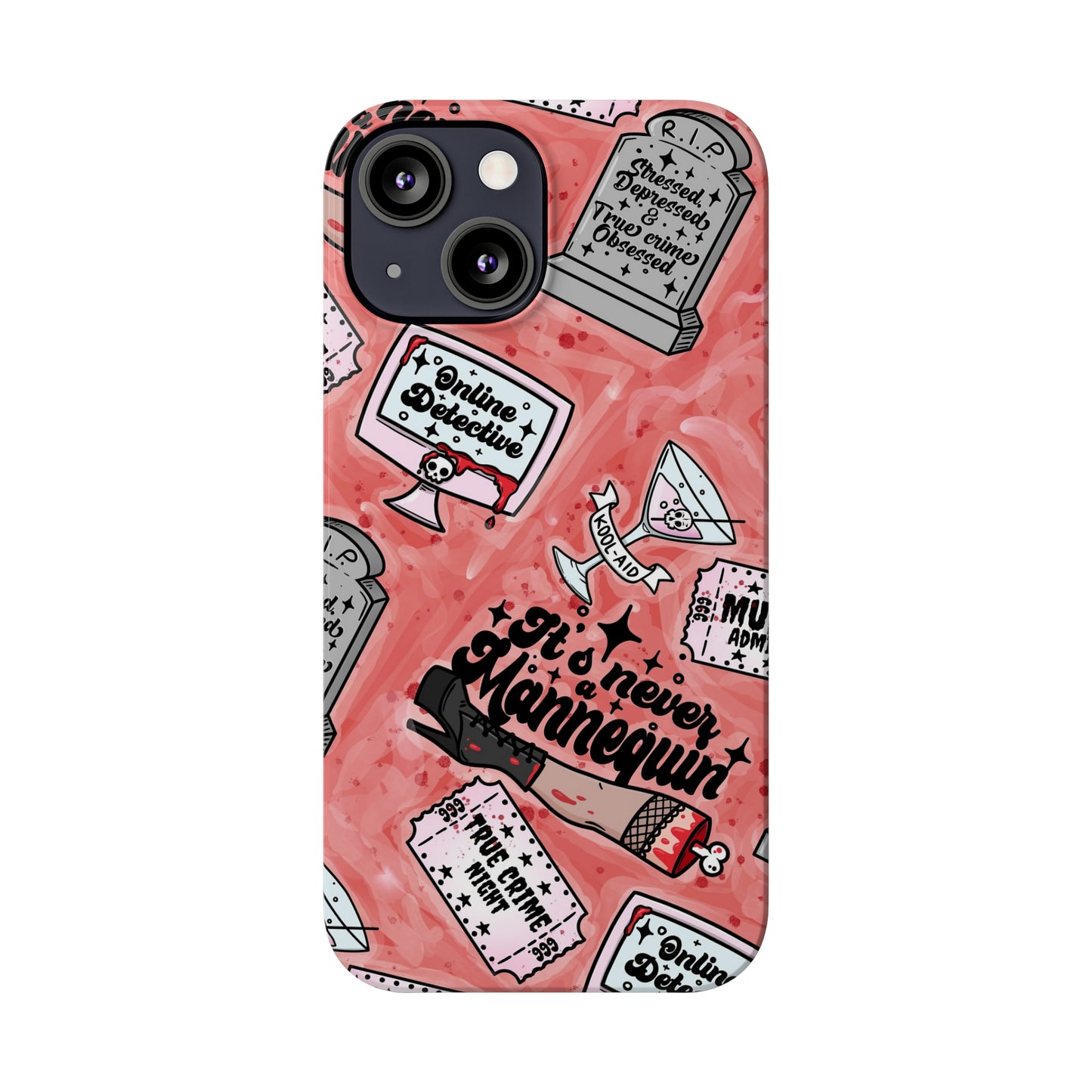 Red True Crime Slim Phone Cases