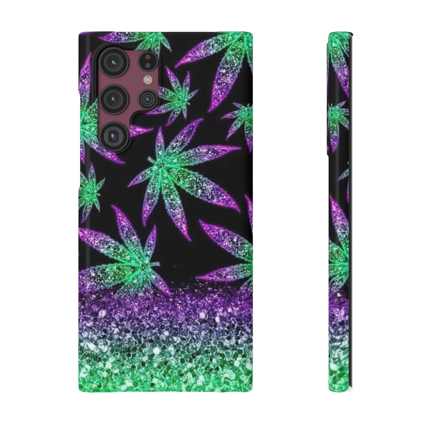 Marijuana Weed Leaf Glitter Slim Phone Case - Samsung