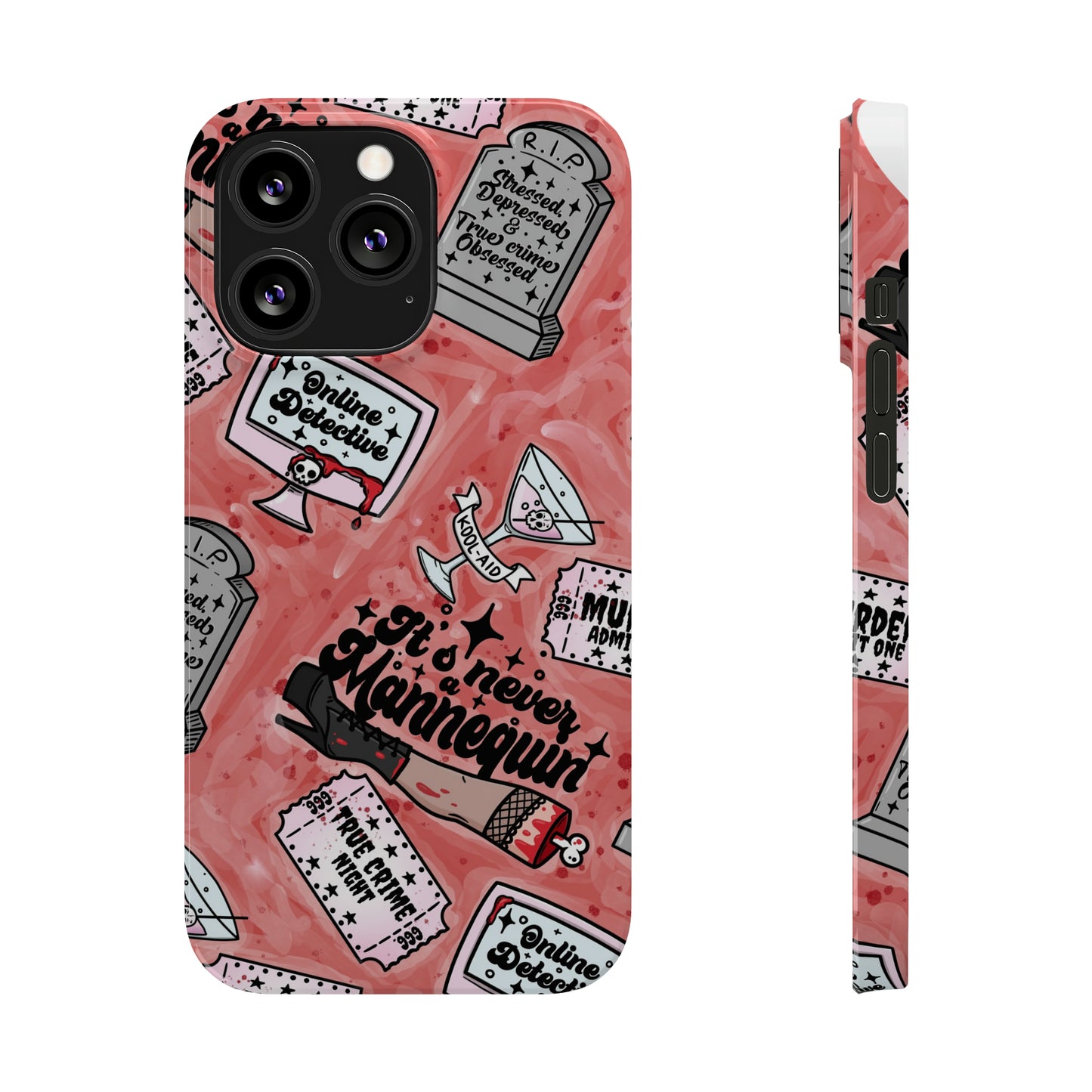 Red True Crime Slim Phone Cases