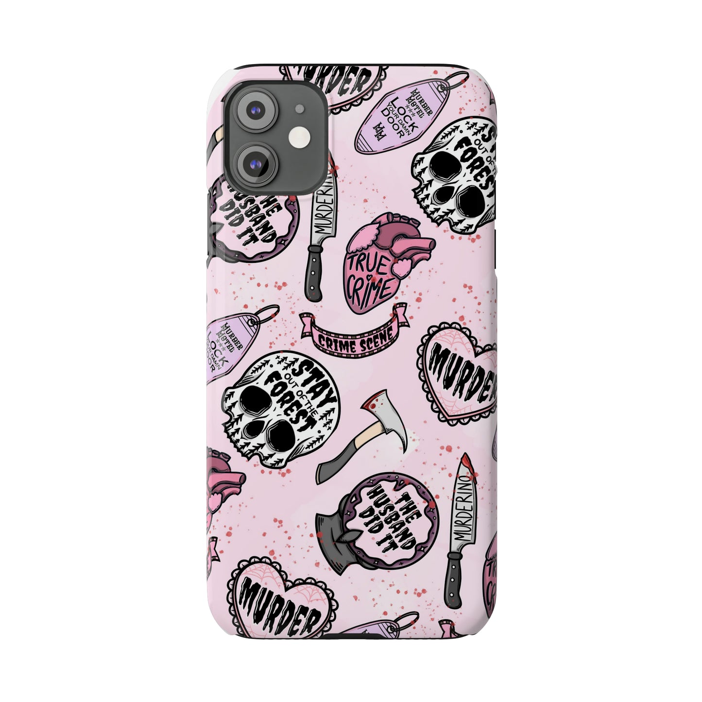 Pink True Crime Slim Phone Cases