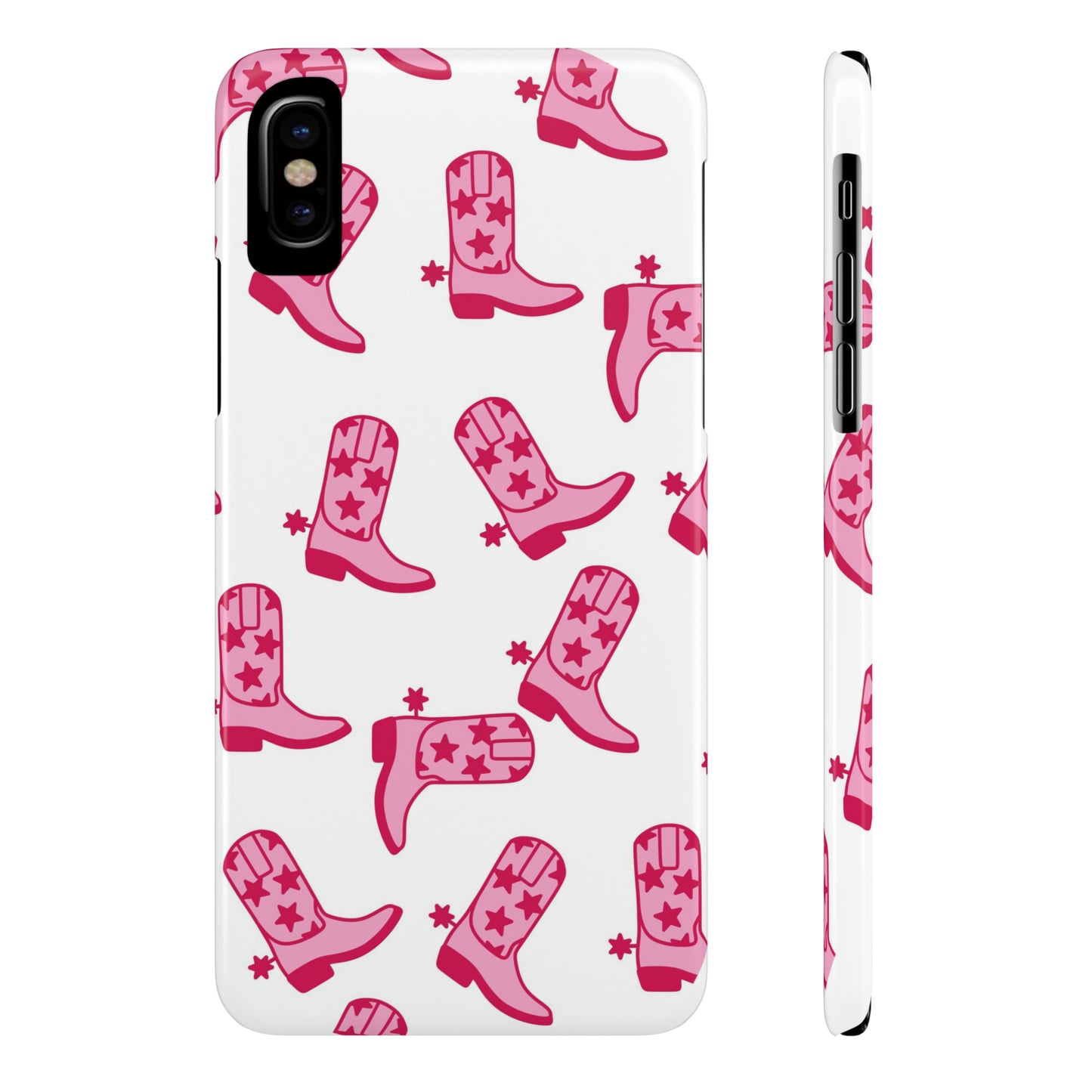 Pink Cowgirl/Cowboy Boots Slim Phone Cases