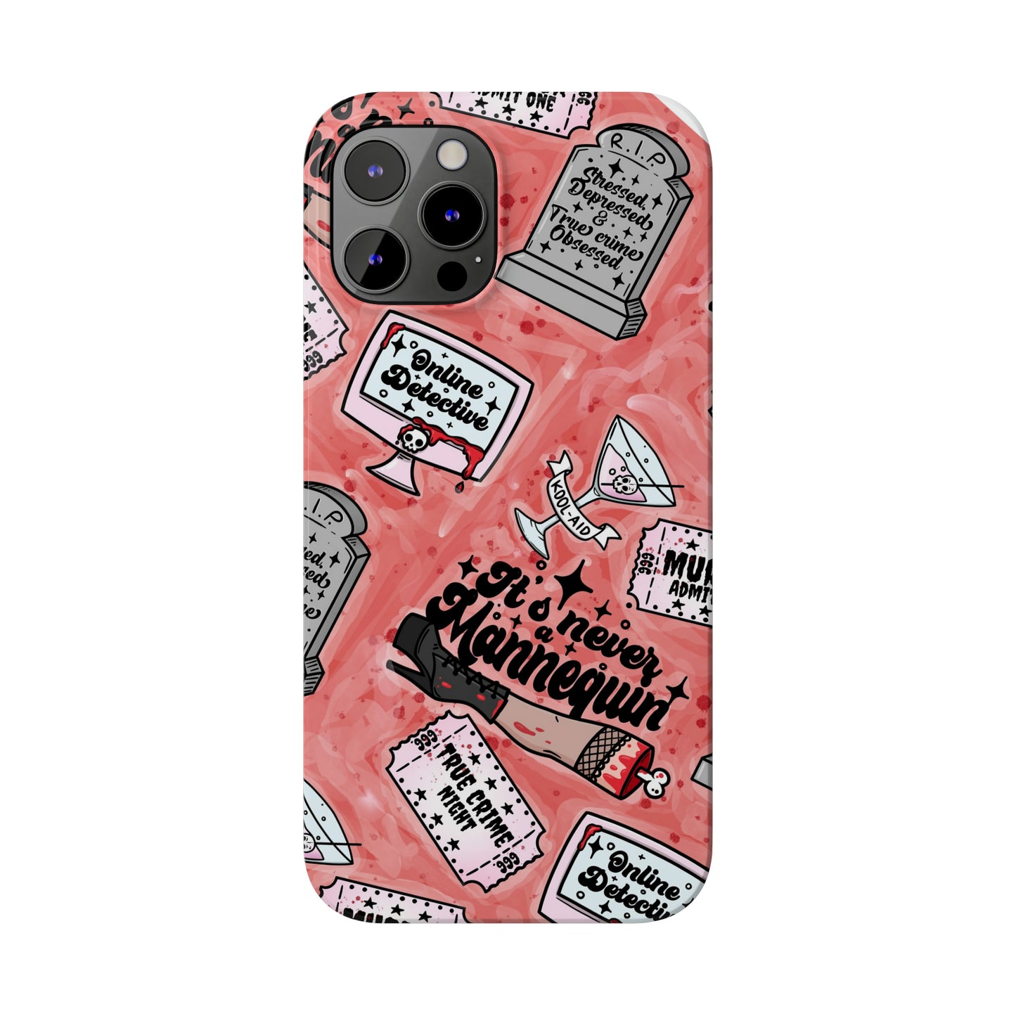 Red True Crime Slim Phone Cases