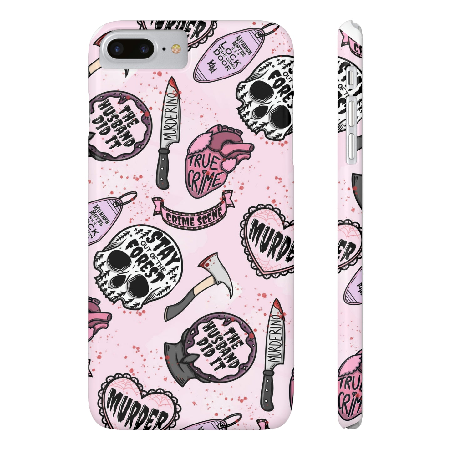 Pink True Crime Slim Phone Cases