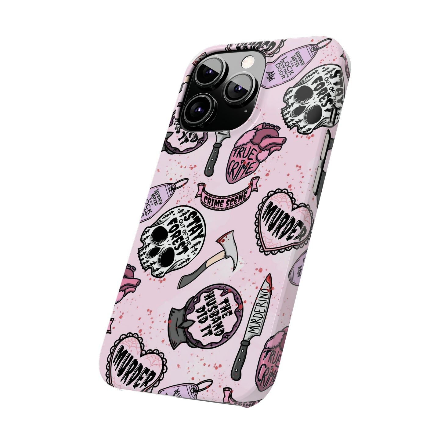 Pink True Crime Slim Phone Cases