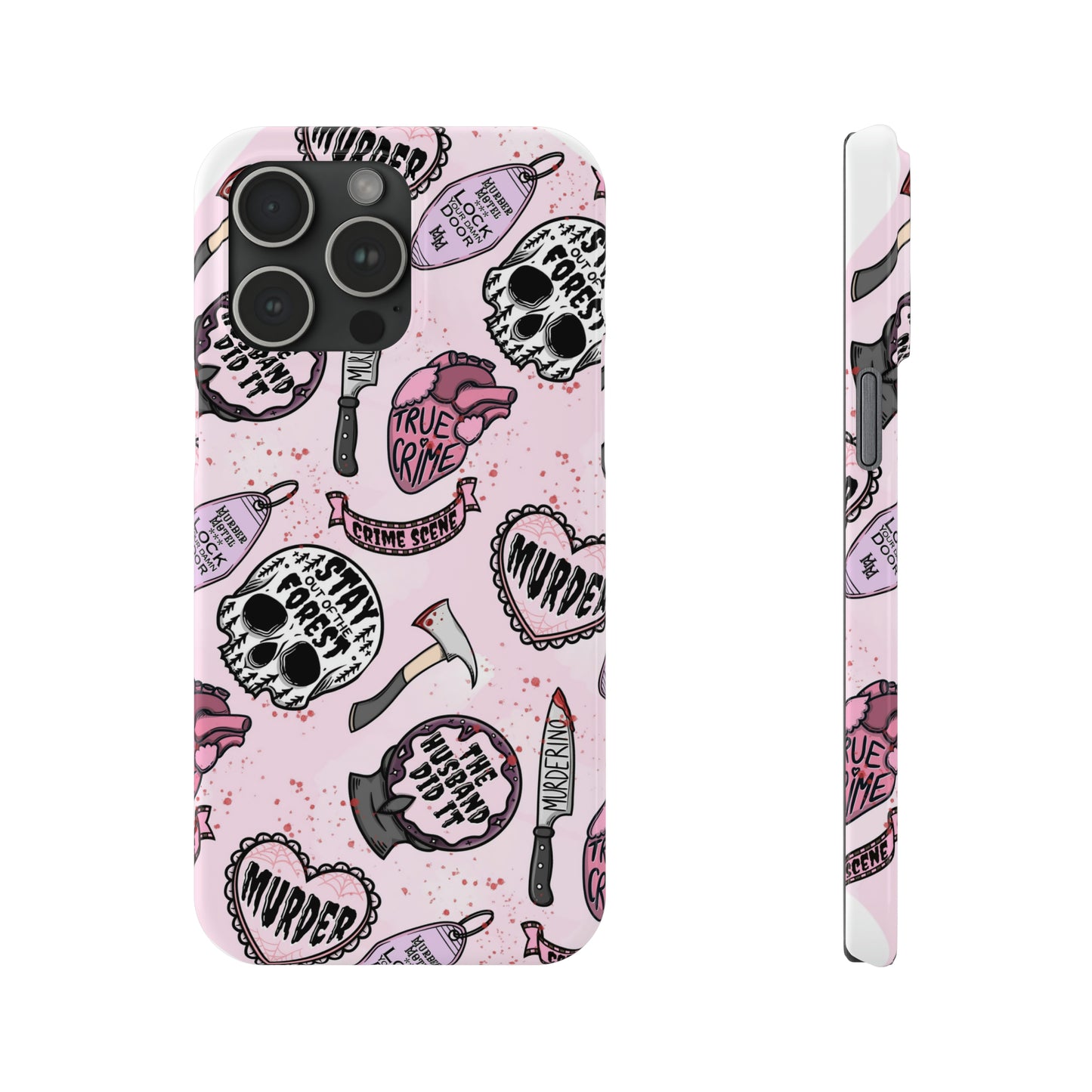 Pink True Crime Slim Phone Cases