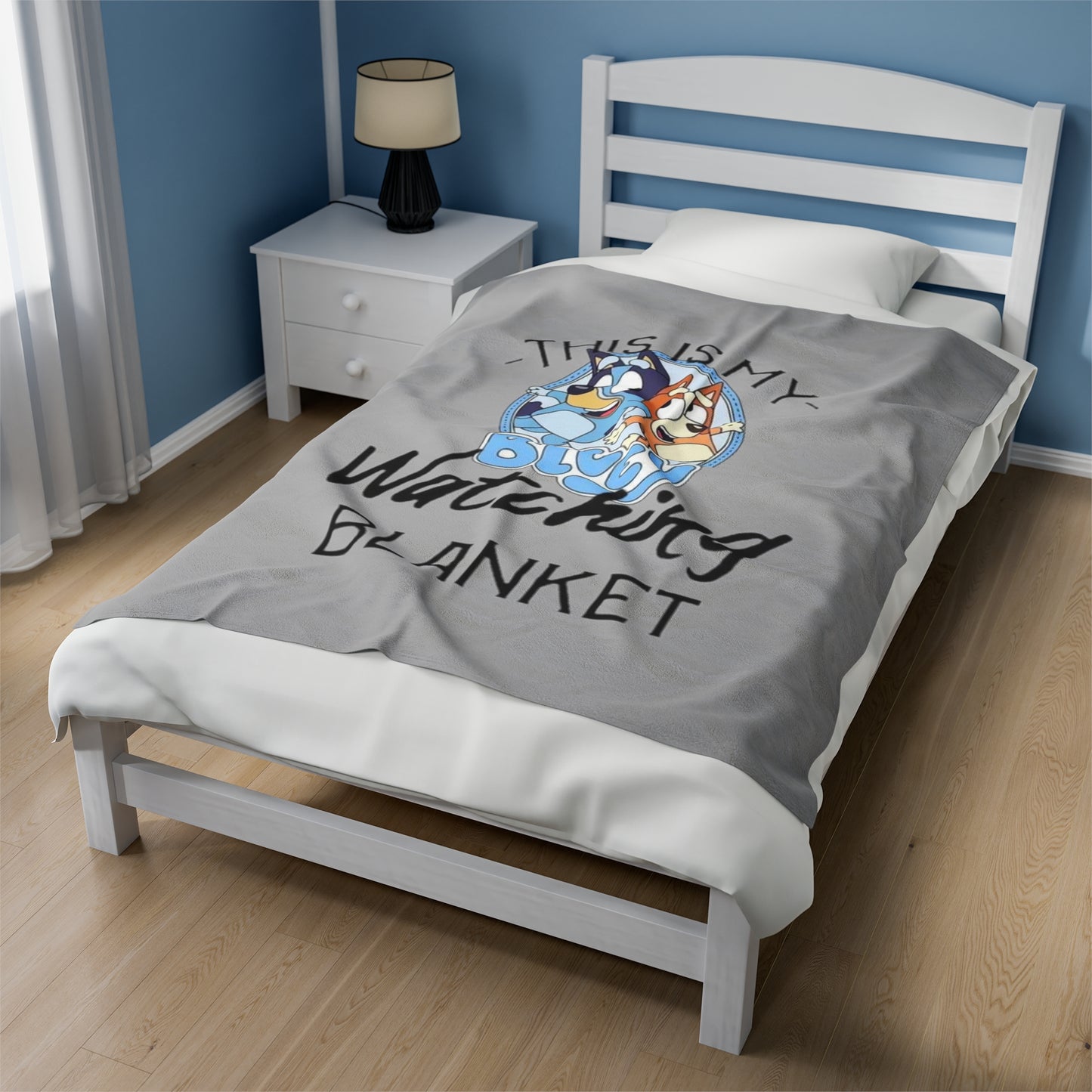 "This is my Bluey Watching Blanket" Velveteen Plush Blanket