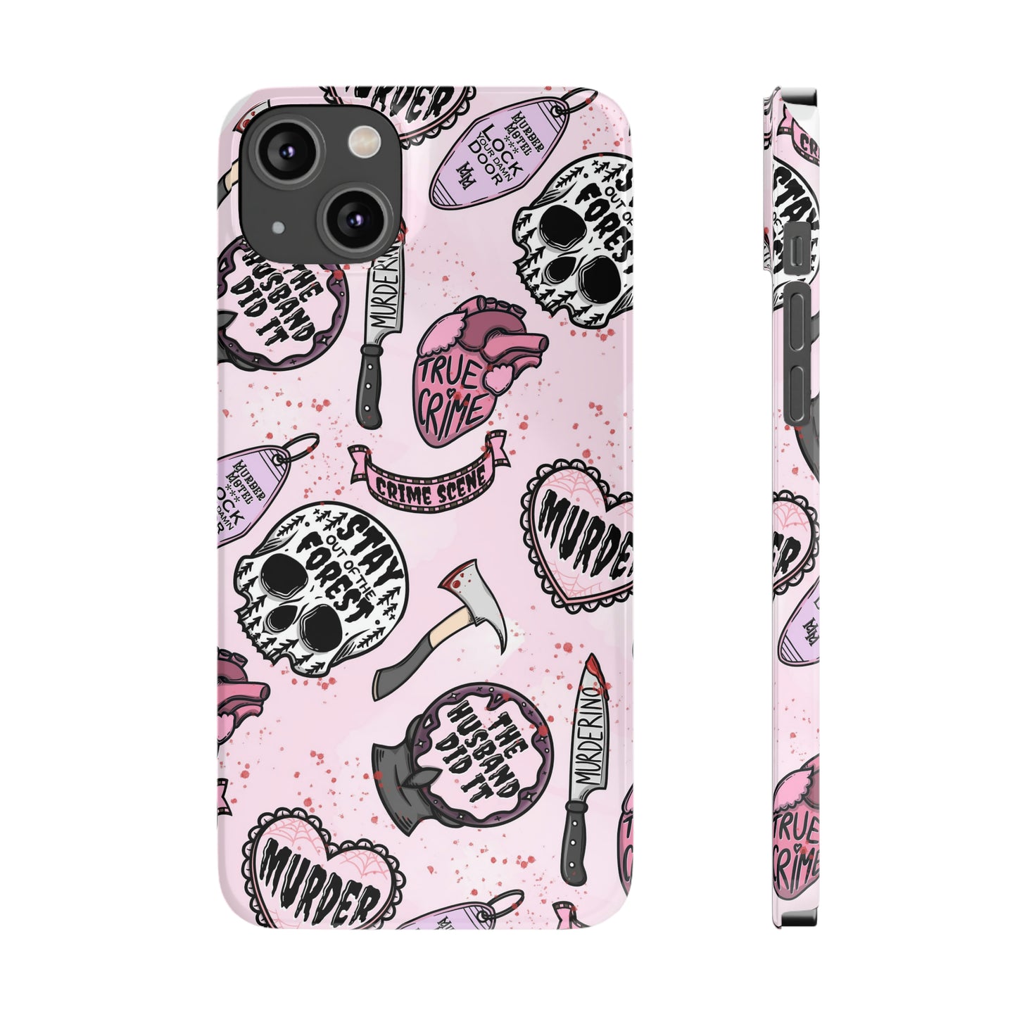 Pink True Crime Slim Phone Cases