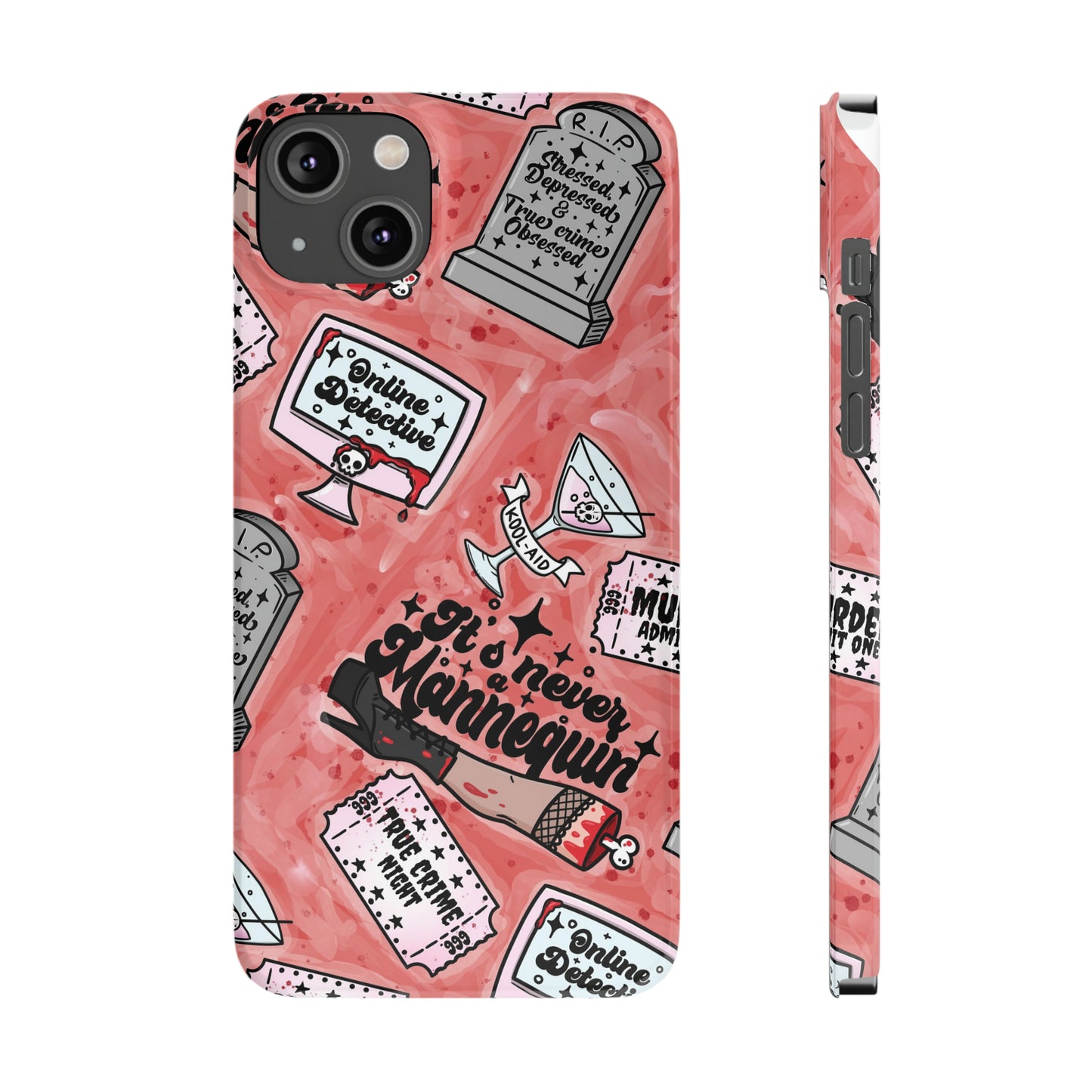 Red True Crime Slim Phone Cases