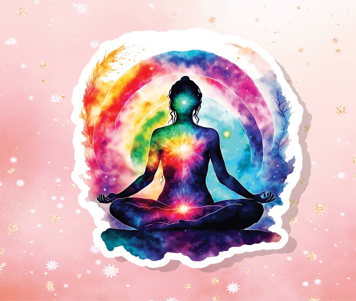 Yoga Chakra Namaste - Vinyl Sticker Metaphysical Intention