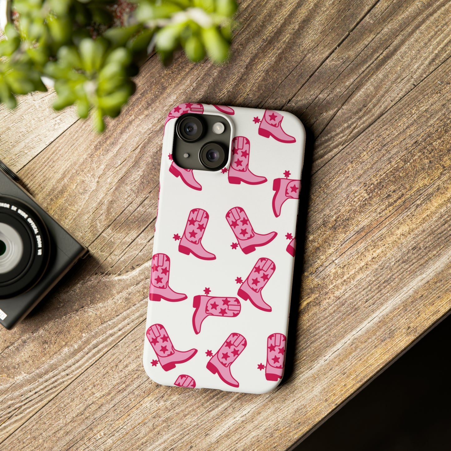 Pink Cowgirl/Cowboy Boots Slim Phone Cases